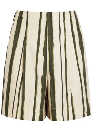 MM Panteon Striped Cotton Shorts - Green - 10 (UK10 / S)