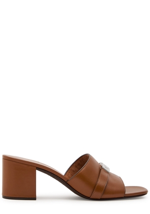 Tory Burch Leelee 65 Leather Mules - Tan - 41 (IT41/ UK8)