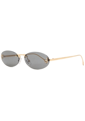 Fendi Rimless Oval-frame Sunglasses - Gold - One Size