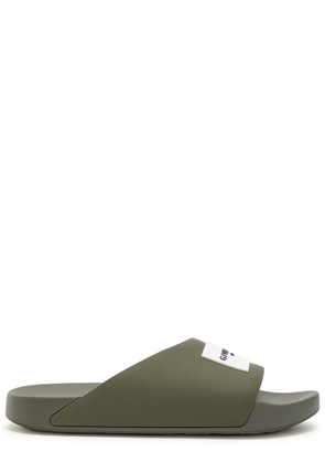 Givenchy Logo Rubber Sliders - Khaki - 45 (IT45 / UK11)