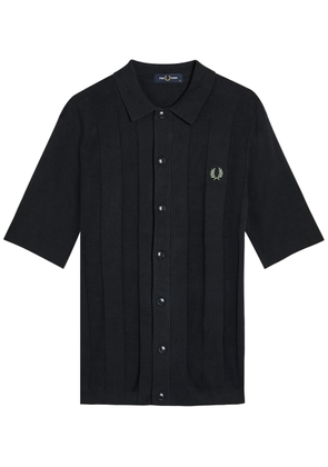 Fred Perry Logo-embroidered Fine-knit Cotton Shirt - Navy - XL