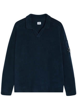 C.P. Company Cotton Polo Jumper - Navy - XL