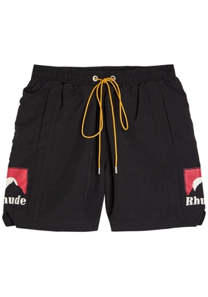 Rhude Moonlight Print Nylon Shorts - Black - M