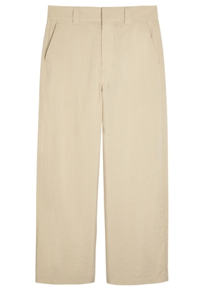 Lemaire Wide-leg Silk-blend Trousers - Off White - 46 (IT46 / S)