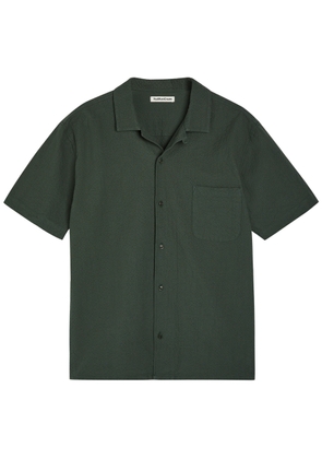 Ymc Malick Textured Stretch-cotton Shirt - Dark Green - L