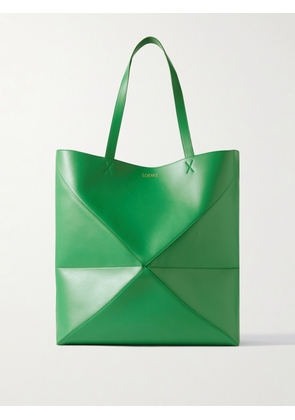 LOEWE - Puzzle Fold Convertible Large Leather Tote - Green - One size