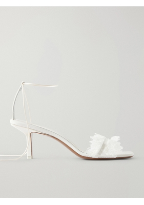 NEOUS - Belel Lace-trimmed Twill Sandals - Cream - IT35,IT36,IT36.5,IT37,IT37.5,IT38,IT38.5,IT39,IT39.5,IT40,IT41