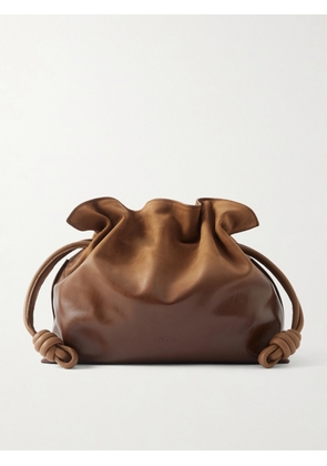 LOEWE - Flamenco Medium Dégradé Patent-nubuck Clutch - Brown - One size