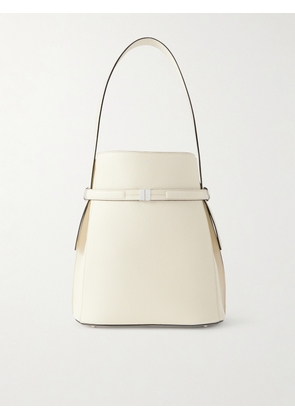 TOTEME - Belted Textured-leather Tote - Off-white - One size