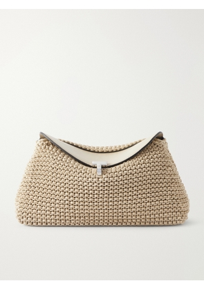 TOTEME - T-lock Woven Leather Clutch - Brown - One size