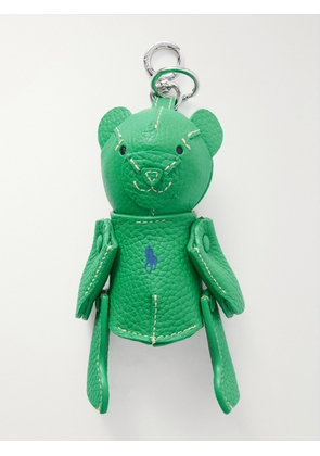 Polo Ralph Lauren - Bear Textured-leather And Silver-tone Bag Charm - Green - One size