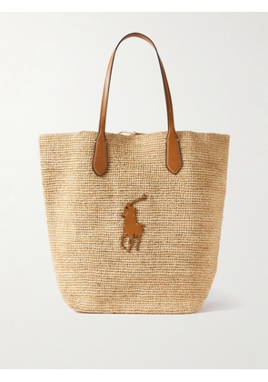 Polo Ralph Lauren - Appliquéd Leather-trimmed Raffia Tote - Neutrals - One size