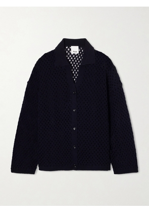 Allude - Open-knit Wool And Cashmere-blend Overshirt - Black - xx small,x small,small,medium,large