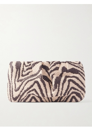 Loeffler Randall - Serena Zebra-jacquard Woven Clutch - Brown - One size