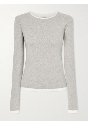 ST. AGNI - Layered Organic Cotton-jersey T-shirt - Gray - xx small,x small,small,medium,large,x large