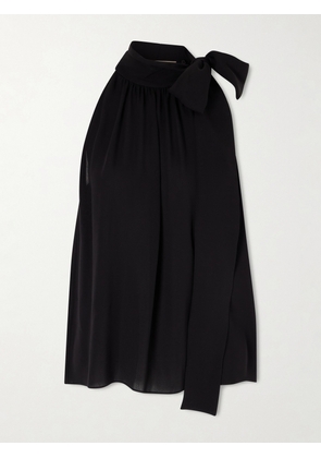 Valentino Garavani - Bow-embellished Silk-georgette Top - Black - IT36,IT38,IT40,IT42,IT44,IT46,IT48