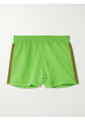 Guest In Residence - Runner Striped Cotton And Cashmere-blend Shorts - Green - x small,small,medium,large