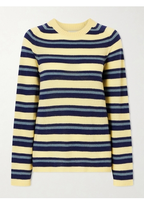 The Elder Statesman - Laurel Striped Cashmere Sweater - Blue - x small,small,medium,large