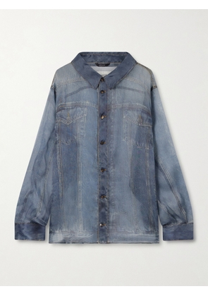 Haikure - Maya Printed Silk-organza Shirt - Blue - x small,small,medium,large,x large