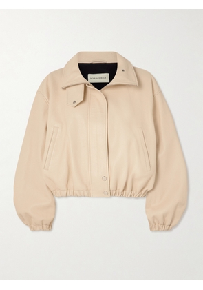 Nour Hammour - Pia Textured-leather Jacket - Ivory - x small,small,medium,large