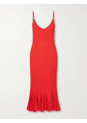 Proenza Schouler - Giuditta Flared Ribbed-knit Midi Dress - x small,small,medium,large