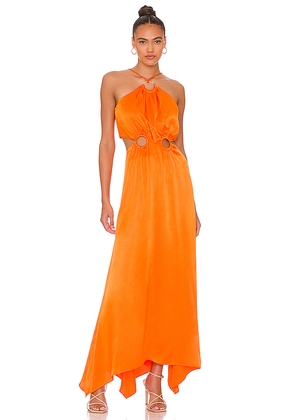 ELLIATT Visitant Maxi Dress in Orange. Size XS. Also in L, XL.