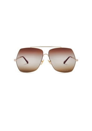 Chloe Aly Sunglasses in Metallic Gold.