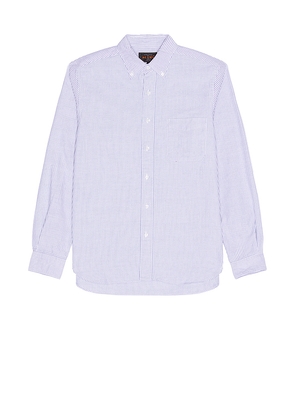 Beams Plus B.D Oxford Candy Stripe in Blue. Size S. Also in M, XL/1X, XXL/2X.