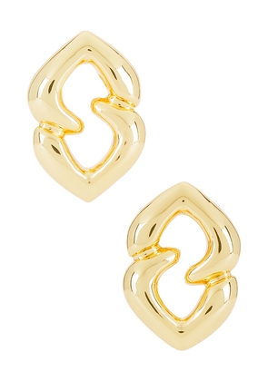 ANINE BING Abstract Heart Earrings in Metallic Gold.