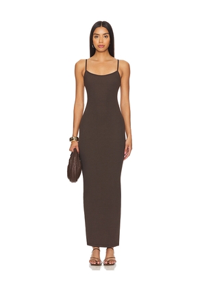 CLYQUE Donya Maxi Dress in Brown. Size XS. Also in L, M, S, XL.