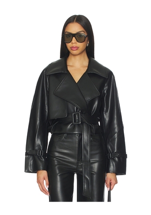 Elodie the Label Elodie Charles Vegan Leather Crop Jacket in Black. Size S. Also in M.