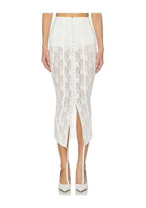 Aniye Records Eda Midi Skirt in White. Size XS. Also in M.