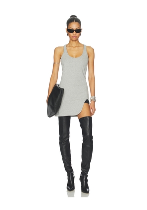 THE ATTICO Tank High Slit Mini Dress in Light Grey. Size 42. Also in 44.