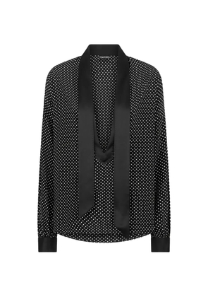 TOM FORD Lavalliere polka-dot blouse - Black