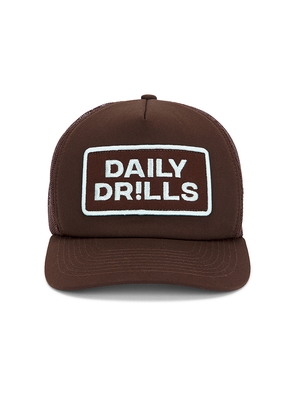 Daily Drills Patch Trucker Hat in Blue.