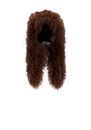 CULTNAKED Faux Fur Balaclava Hat in Brown.