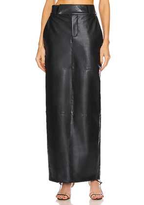 Helsa Waterbased Faux Leather Midi Skirt in Black. Size S. Also in XS.