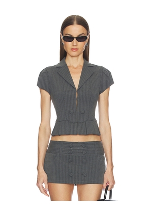 GUIZIO Mollie Cap Sleeve Blazer in Grey. Size XXS. Also in S, M.