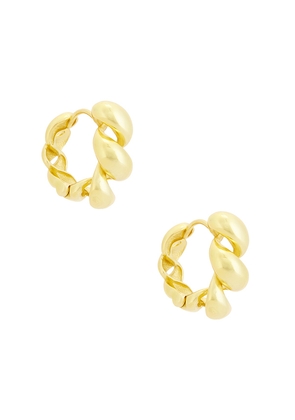 Casa Clara Blossom Hoop Earrings in Metallic Gold.