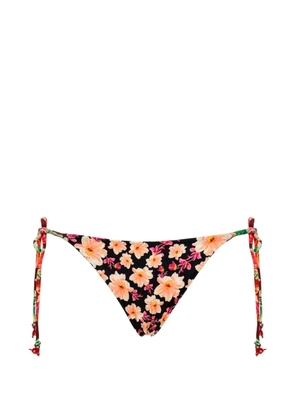 Agua Bendita Alegria floral-pattern bikini bottom - Black