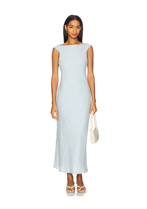 FAITHFULL THE BRAND Ilride Midi Dress in Baby Blue. Size S. Also in XS, XL.