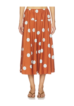 Free People Betty Drop Waist Skirt in Brown. Size XS. Also in S, M, L, XL.