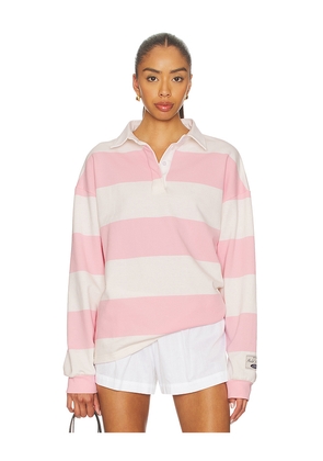 Gold Hinge Rugby Top in Pink. Size S. Also in M, L.