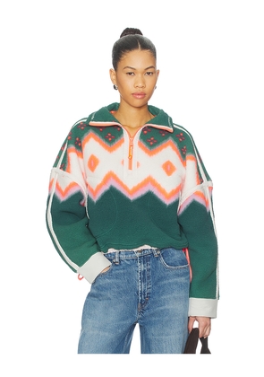 Free People x FP Movement Printed Mountain High Sweater in Green. Size XS. Also in M.