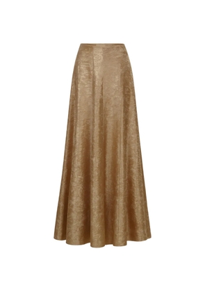 AZEEZA Soren lamé maxi skirt - Neutrals