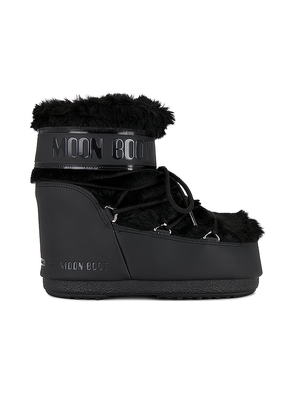 MOON BOOT Icon Low Faux Fur Boot in Black. Size 36/38. Also in 39/41.