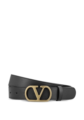 Valentino Garavani logo-buckle leather belt - Black