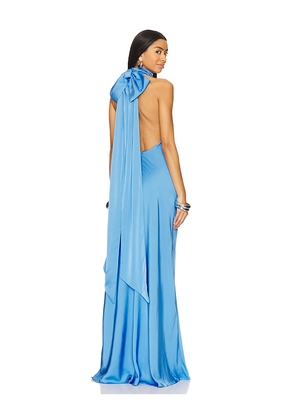 MISHA Evianna Satin Gown in Blue. Size S. Also in M.