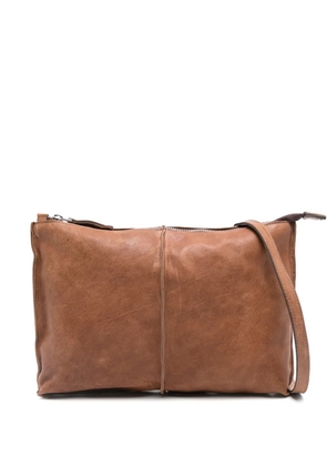 SOMMET Clark zip sheepskin cross body bag - Brown