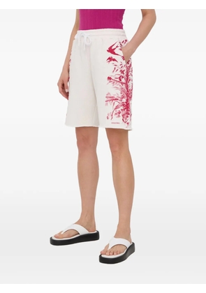 RED Valentino floral-print drawstring shorts - White